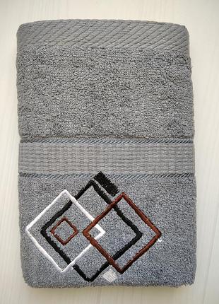 Полотенце махровое для лица и рук серый 49х99