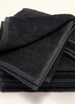 Рушник махровий lotus black 70х140 чорне 500