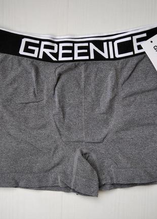 Боксеры мужские greenice бесшовные серый с черно-белым поясом m\l 4629