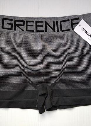 Боксери чоловічі greenice безшовні чорний з сірим xl\xxl 4585