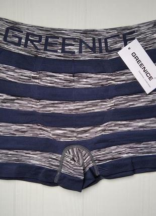 Боксеры мужские greenice бесшовные темно-синий серая полоса m\l 4518