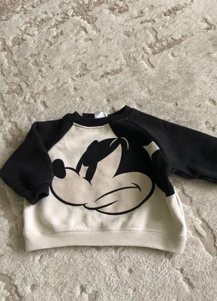 Світшот zara кофта на хлопчика 9 міс disney mickey mouse утеплений