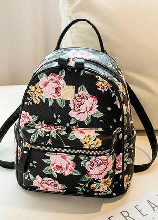 Дитячий рюкзак з квітами, якісний рюкзачок для дівчаток з квіточками