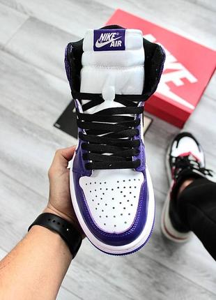 Кросівки nike air jordan 1 violet7 фото