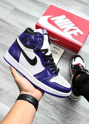 Кросівки nike air jordan 1 violet3 фото