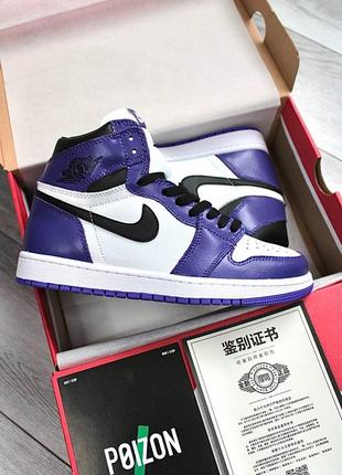 Кросівки nike air jordan 1 violet4 фото