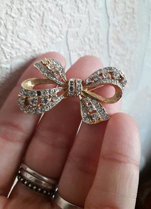 Винтаж брошь бант