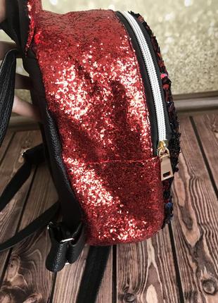 Блестящий рюкзак для девочки4 фото