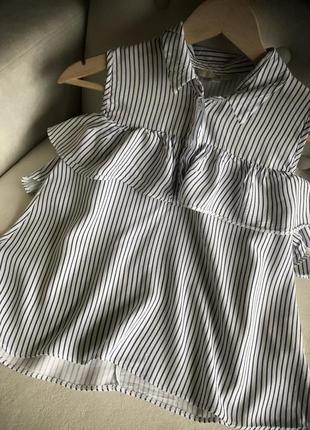 Блуза с рюшами в полоску4 фото