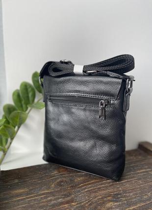 Чоловіча сумка-планшетка через плече, шкіряна чорна сумка для чоловіків8 фото