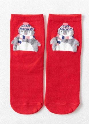 Носки новогодние с пингвинчиком красные 36-40