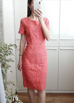 Нарядное коктейльное  коралловое платье 🌺
