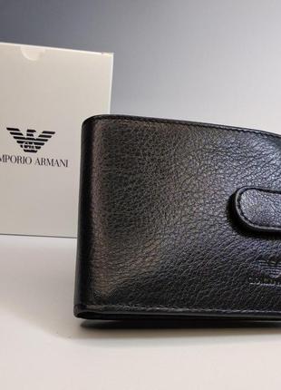 Мужской кошелек из натуральной кожи armani / армани