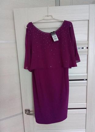 Брендовое новое красивое платье с пелериной р.14.