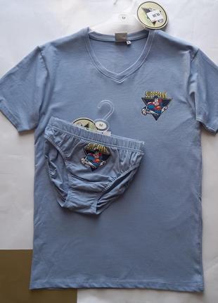 Футболка і труси-сліпи з принтом superman 🦸‍♀️