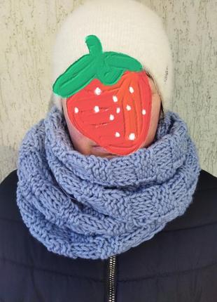 Снуд шарф хомут жіночий теплий зимовий1 фото