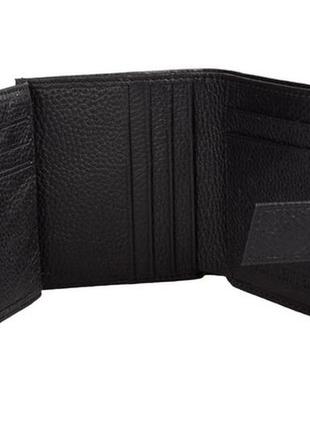 Міні-гаманець чорний шкіряний унісекс3 фото