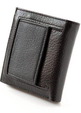 Міні-гаманець чорний шкіряний унісекс4 фото