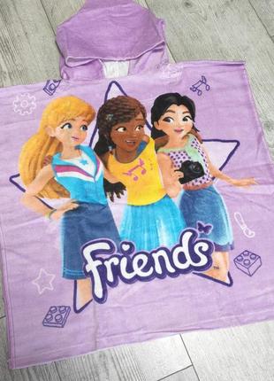 Рушник з капюшоном пончо пляжний lego friends 60х120 см