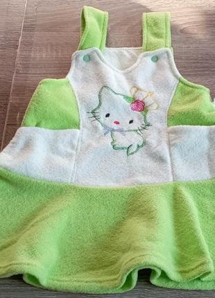 💛💙теплый сарафан с вышивкой девочке 86-92