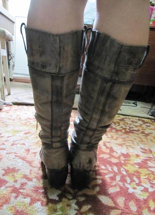 Сапоги осінні кожані