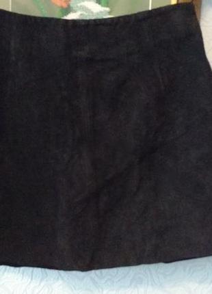 Кожаная ( замшевая) юбка со стразами2 фото