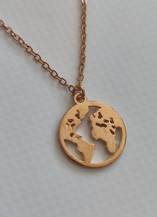 Карта світу кулон підвіска багатошарова цепочки цепочка набір цепочок комплект мапа золотий золотистий намисто кольє ланцюжок ланцюжки5 фото