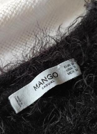 Пушистый свитер джемпер травка черного цвета mango2 фото