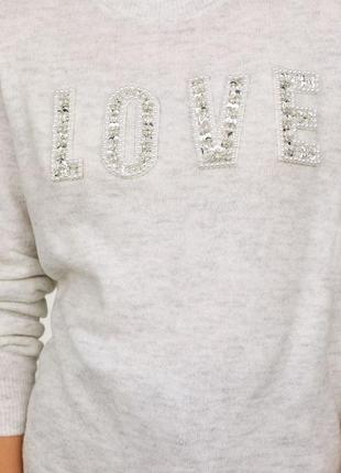 Мягенький свитер светло серый меланж с добавлением шерсти4 фото