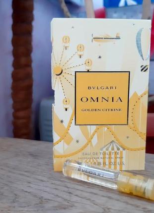 Bvlgari omnia golden citrine✨оригинал миниатюра пробник mini vial spray 1,5 мл книжка