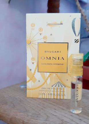 Bvlgari omnia golden citrine✨оригинал миниатюра пробник mini vial spray 1,5 мл книжка2 фото