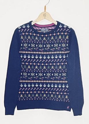 Джемпер новорічний вовна светр зимовий принт теплий стильний жіночий чоловічий кофта