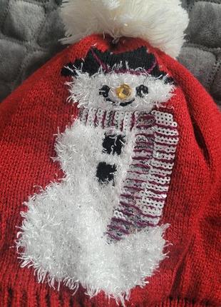 Шапка новий рік сніговик