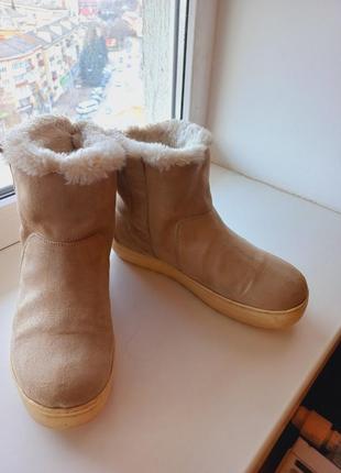 Уютные теплые зимние сапоги bershka