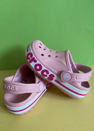 Кроксы crocs bayaband детские розовые сабо на девочку дитячі крокси рожеві2 фото