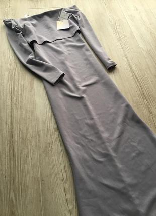 Нарядное макси платье с открытыми плечами  креп misguided p.105 фото