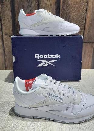 Білі снікерси reebok classic leather sneaker базові кеди білі кросівки 37,5