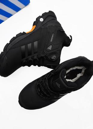 Зимние мужские черные кожаные ботинки с мехом adidas climaproof 🆕2 фото