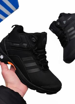 Зимние мужские черные кожаные ботинки с мехом adidas climaproof 🆕3 фото
