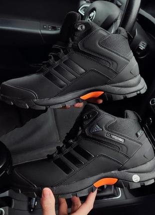Зимние мужские черные кожаные ботинки с мехом adidas climaproof 🆕7 фото