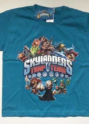 Голубая футболка skylander trap team