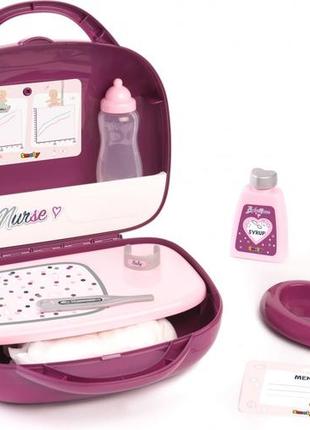 Кейс smoby baby nurse прованс з аксесуарами для годування і догляду за лялькою (220341)