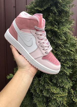 Женские высокие кожаные кроссовки nike air jordan retro #найк