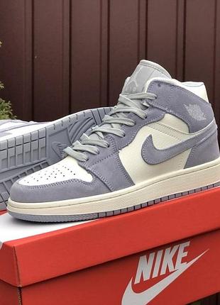 Женские высокие кожаные кроссовки nike air jordan retro #найк