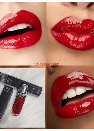 Kiko milano 3d hydra lipgloss тон 15 cherry red