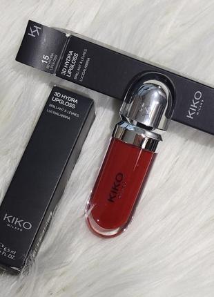 Kiko milano 3d hydra lipgloss тон 15 cherry red