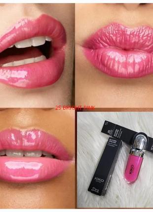 Kiko milano 3d hydra lipgloss тон 25 bright pink