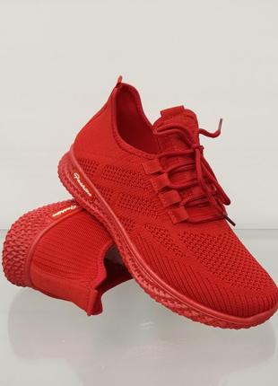 Червоні жіночі текстильні кросівки
