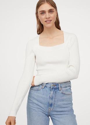 Кофта в рубчик h&m з квадратним вирізом