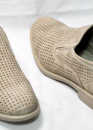 Туфли мужские летние из из pu-кожи бежевые. размеры 41, 42, 43, 44, 45.9 фото